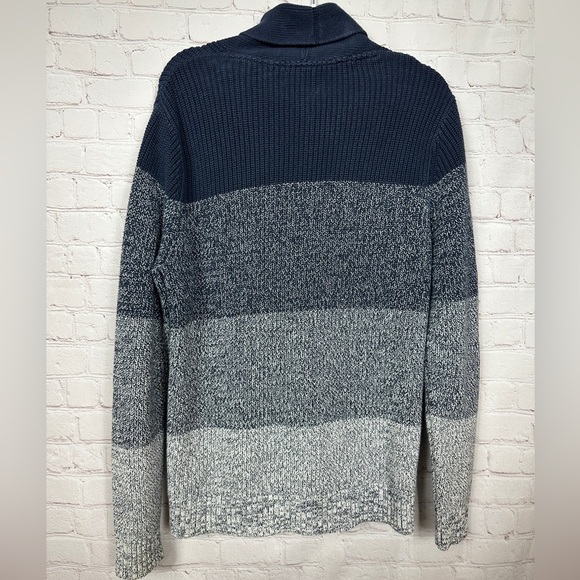 Old Navy Mens blue Colorblock Button Up Cardigan Sweater Cotton Grandpa sz L GUC - Picture 5 of 5